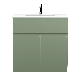 800mm Floor Standing 2 Door/Drawer Unit & Basin 2