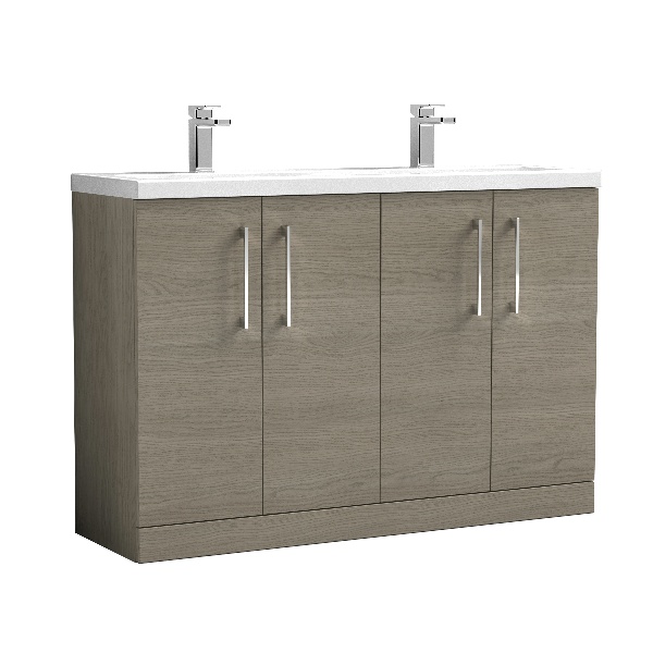 1200mm Floor Standing 4 Door Vanity & Double Basin