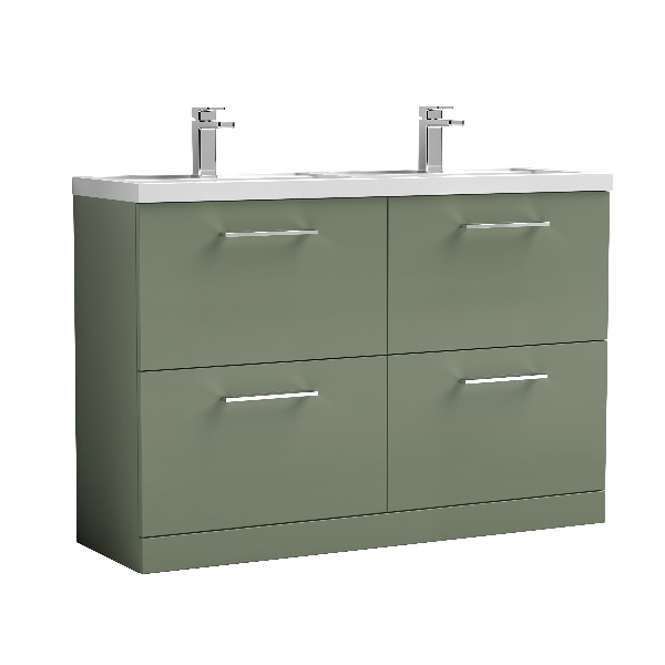 1200mm Floor Standing 4 Drawer Vanity & Double Basin