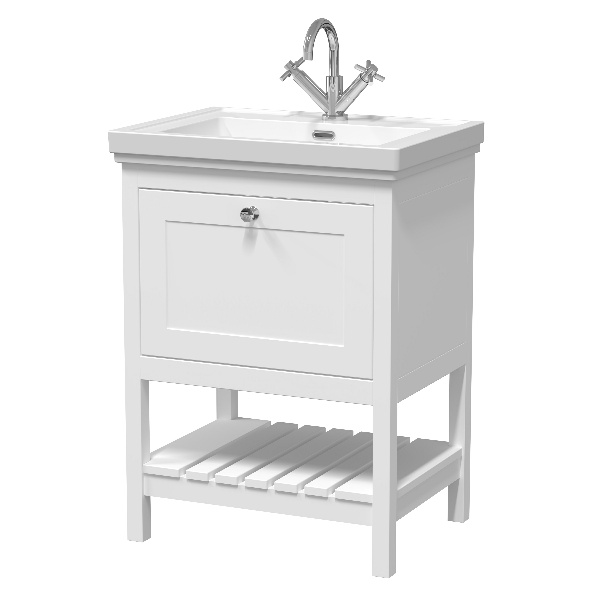 600mm Floor Standing Vanity & Basin 1TH