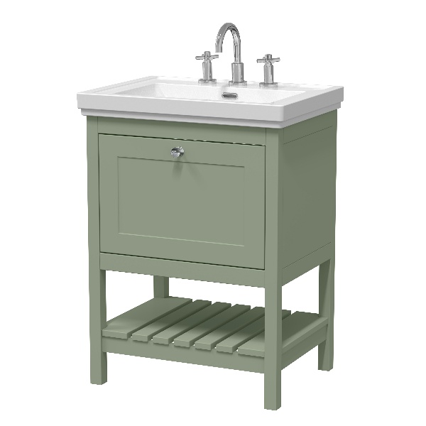 600mm Floor Standing Vanity & Basin 3TH