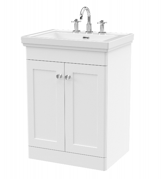 600mm Floor Standing 2-Door Vanity & Basin 3TH