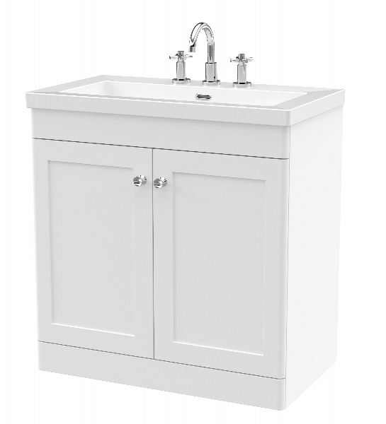 800mm Floor Standing 2-Door Vanity with Basin - 3 Tap Hole