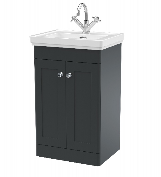 500mm Floor Standing 2-Door Vanity & Basin 1TH