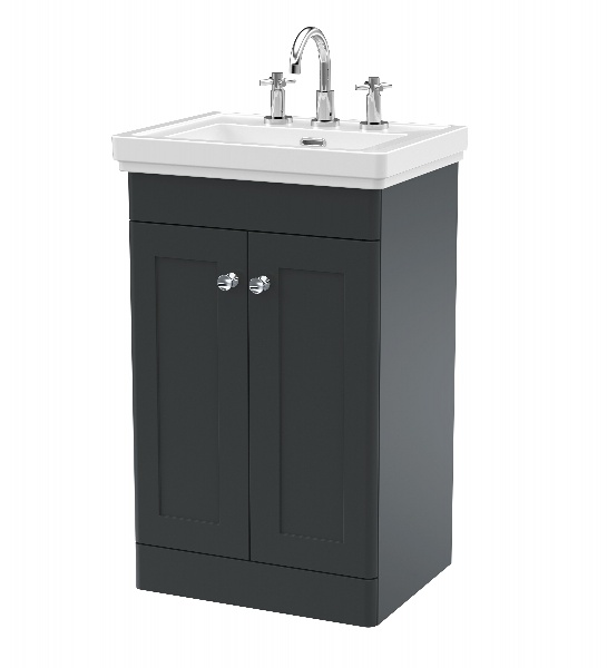 500mm Floor Standing 2-Door Vanity & Basin 3TH