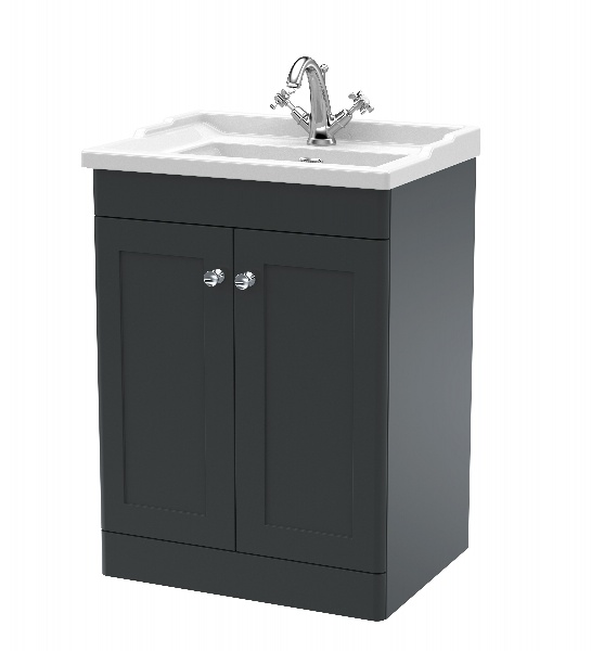 600mm Floor Standing 2 Door Vanity & Basin 1TH