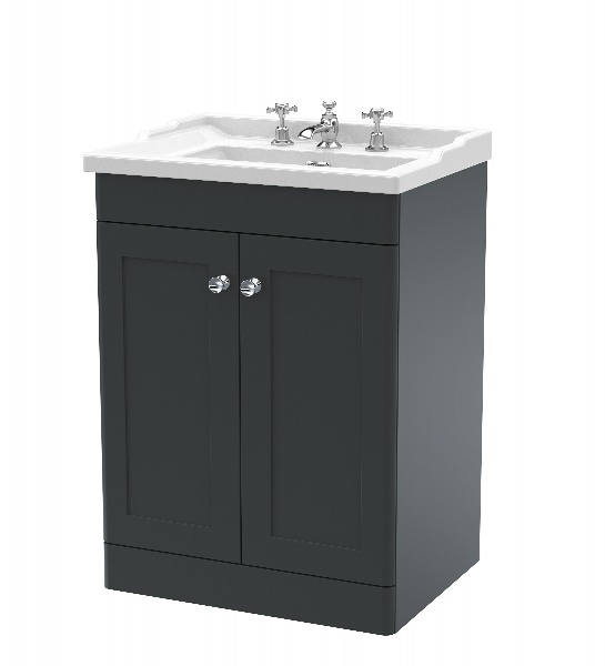 600mm Floor Standing 2 Door Vanity & Basin 3TH