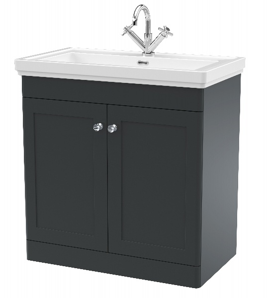 800mm Floor Standing 2-Door Vanity & Basin 1TH