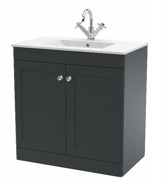 800mm Floor Standing 2-Door Vanity with Basin - 1 Tap Hole