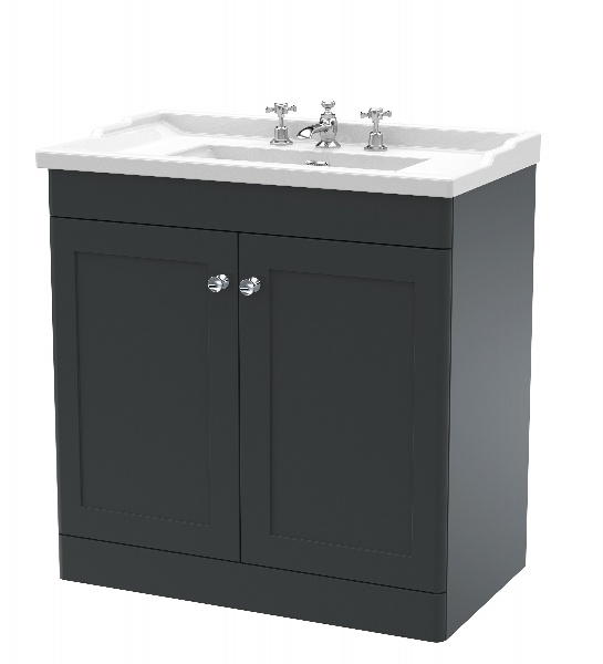 800mm Floor Standing 2 Door Vanity & Basin 3TH