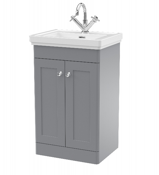 500mm Floor Standing 2-Door Vanity & Basin 1TH