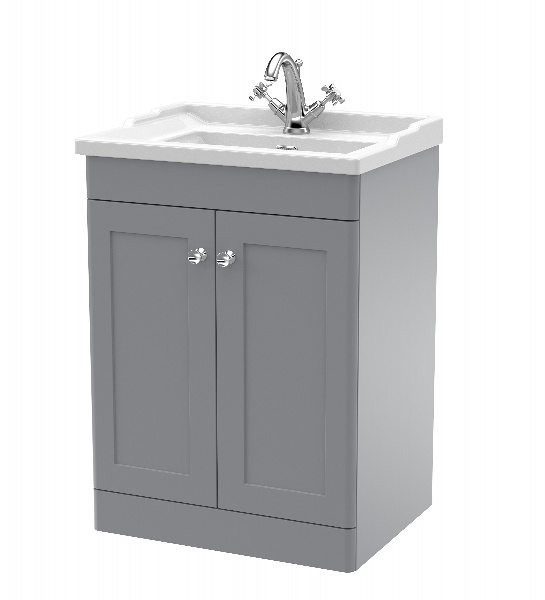 600mm Floor Standing 2 Door Vanity & Basin 1TH