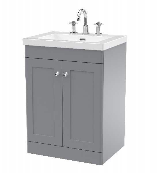 600mm Floor Standing 2-Door Vanity with Basin - 3 Tap Hole