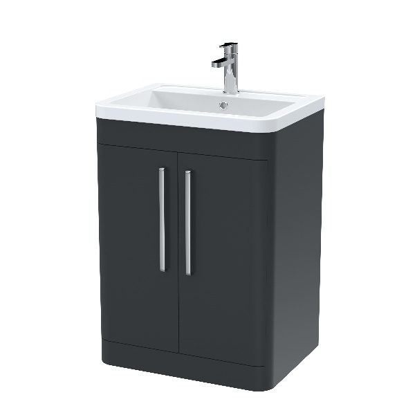 600mm Floor Standing 2 Door Vanity & Ceramic Basin