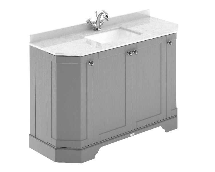 1200mm 4-Door Angled Unit & Marble Top 1TH