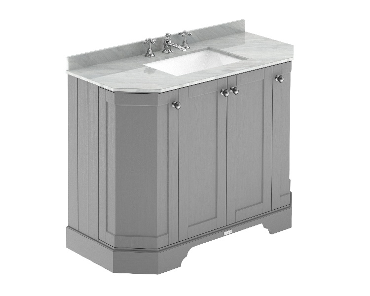 1000mm 4-Door Angled Unit & Marble Top 3TH