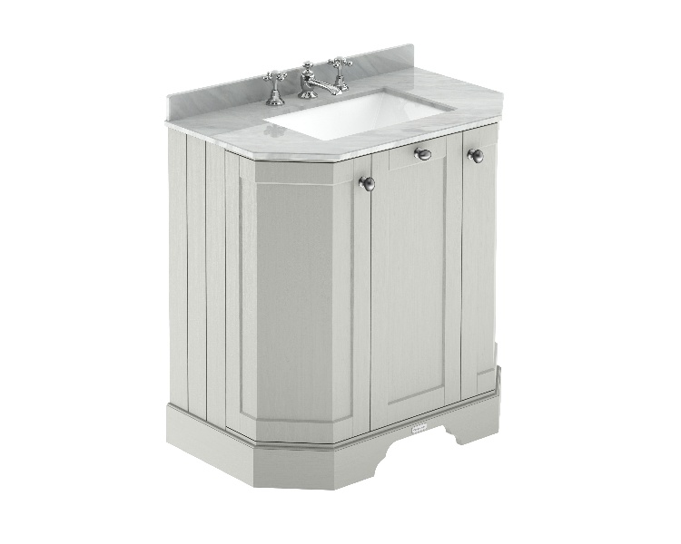 750mm 3-Door Angled Unit & Marble Top 3TH