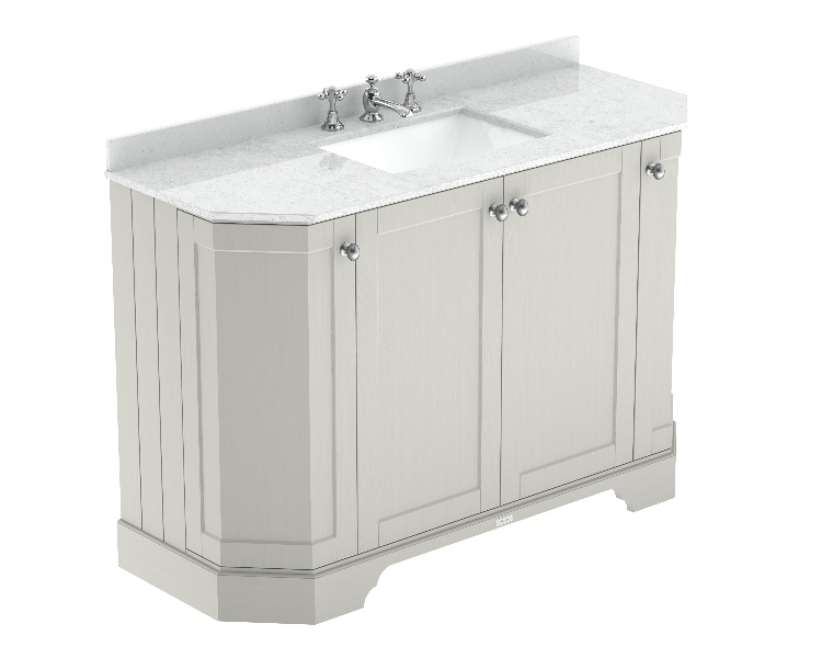 1200mm 4-Door Angled Unit & Marble Top 3TH