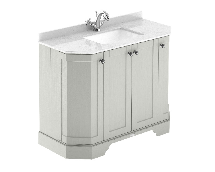 1000mm 4-Door Angled Unit & Marble Top 1TH