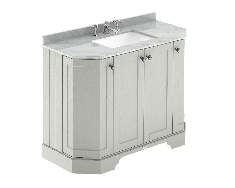 1000mm 4-Door Angled Unit & Marble Top 3TH