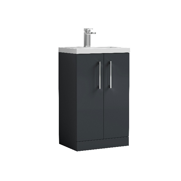 500mm Floor Standing 2-Door Vanity & Ceramic Basin