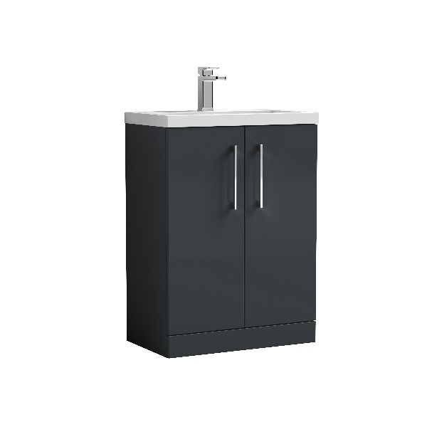 600mm Floor Standing 2-Door Vanity & Ceramic Basin