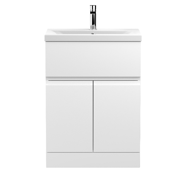 600mm Floor Standing 2-Door/Drawer Vanity Unit & Basin 1