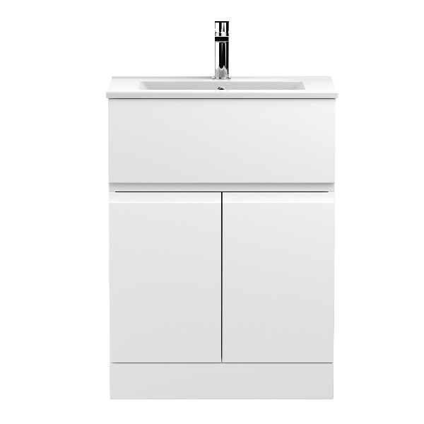 600mm Floor Standing 2-Door/Drawer Vanity Unit & Basin 2