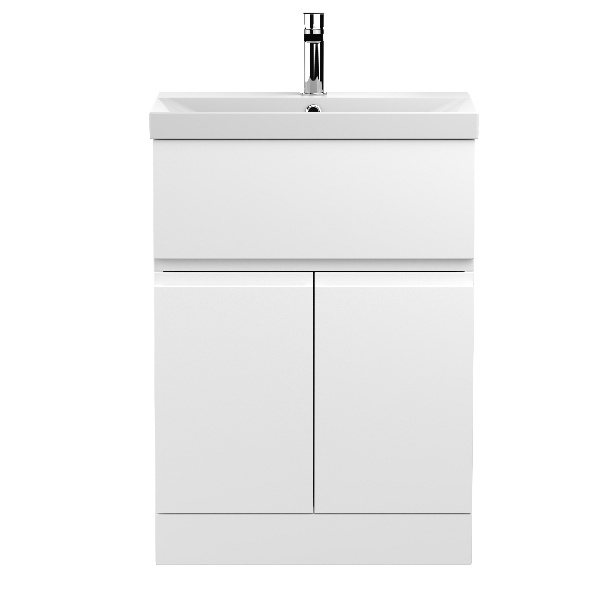 600mm Floor Standing 2-Door/Drawer Vanity Unit & Basin 3