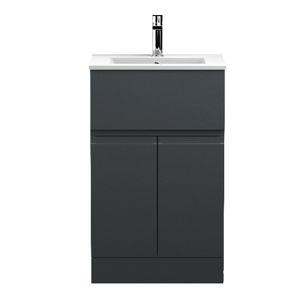 500mm Floor Standing 2 Door/Drawer Vanity & Basin 2