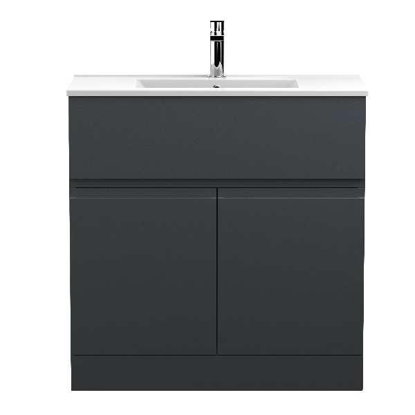 800mm Floor Standing 2 Door/Drawer Vanity & Basin 2