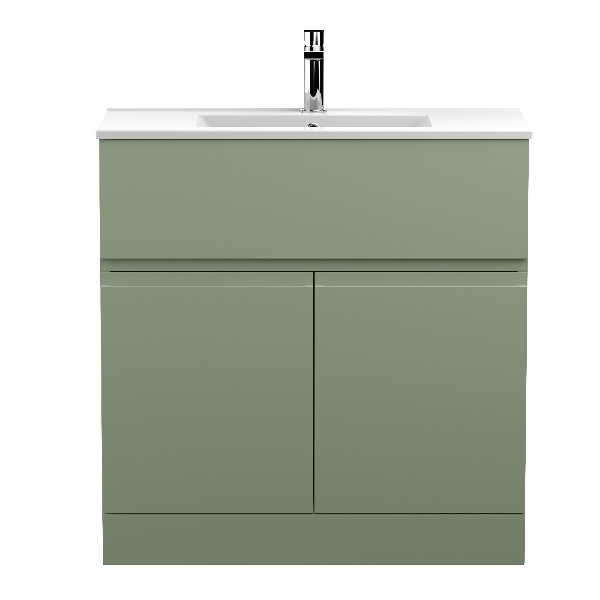 800mm Floor Standing 2 Door/Drawer Unit & Basin 2