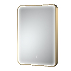 Brushed Brass Frame LED Mirror - 700 x 500mm