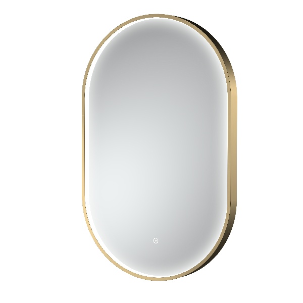 Brushed Brass Frame LED Mirror - 800 x 500mm