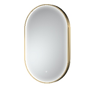 Brushed Brass Frame LED Mirror - 800 x 500mm