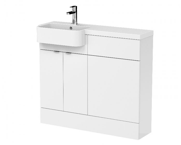 1000mm Combination Unit & Left Hand Semi Recessed Basin