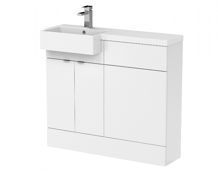 1000mm Combination Unit & Left Hand Semi Recessed Basin