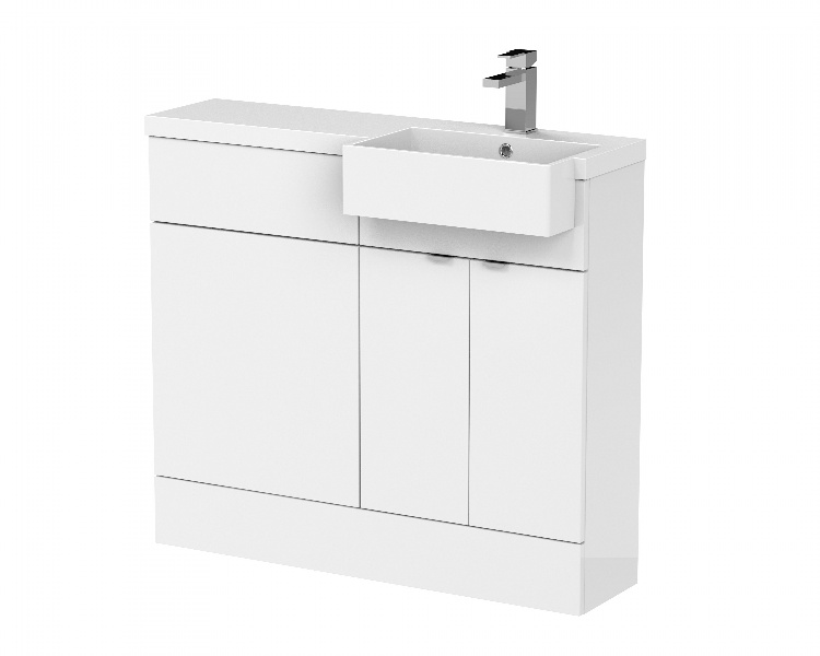 1000mm Combination Unit & Right Hand Semi Recessed Basin