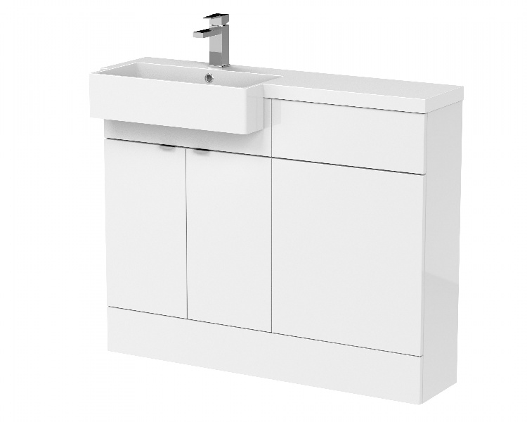 1100mm Combination Unit & Left Hand Semi Recessed Basin