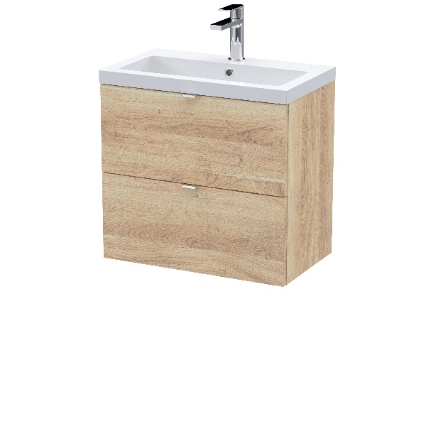 600mm Wall Hung 2-Drawer Unit & Basin