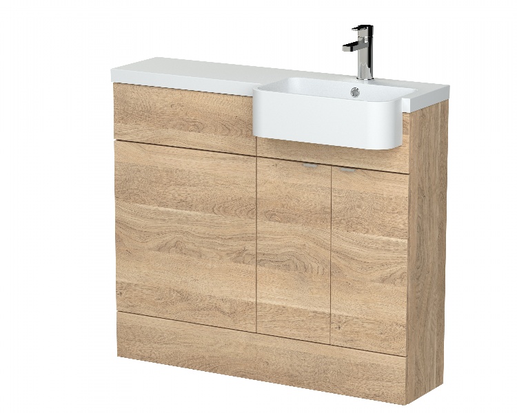 1000mm Combination Unit & Right Hand Semi Recessed Basin