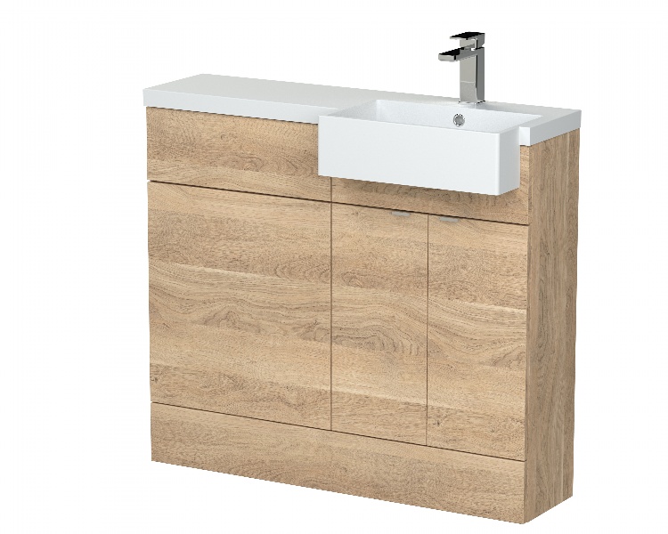 1000mm Combination Unit & Right Hand Semi Recessed Basin