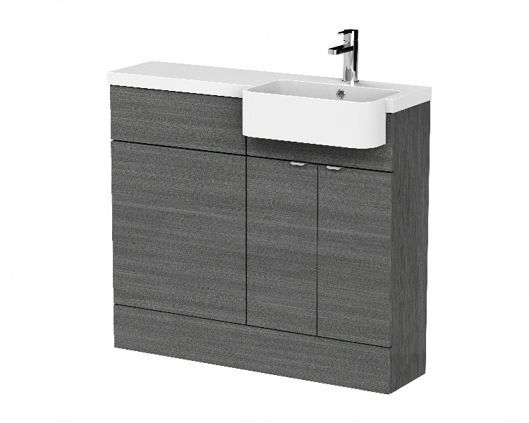 1000mm Combination Unit & Right Hand Semi Recessed Basin