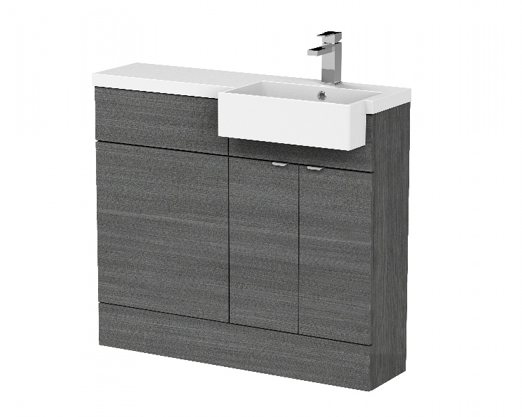 1000mm Combination Unit & Right Hand Semi Recessed Basin