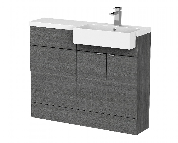 1100mm Combination Unit & Right Hand Semi Recessed Basin