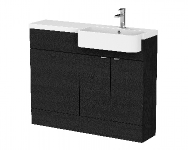 1100mm Combination Unit & Right Hand Semi Recessed Basin