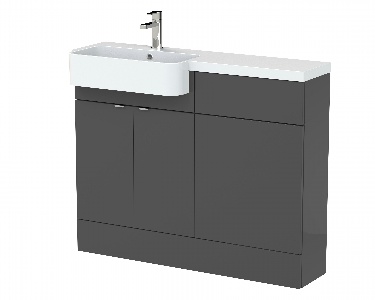 1100mm Combination Unit & Left Hand Semi Recessed Basin