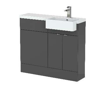 1000mm Combination Unit & Right Hand Semi Recessed Basin