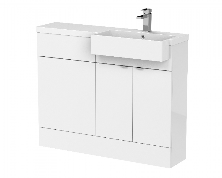 1100mm Combination Unit & Right Hand Semi Recessed Basin