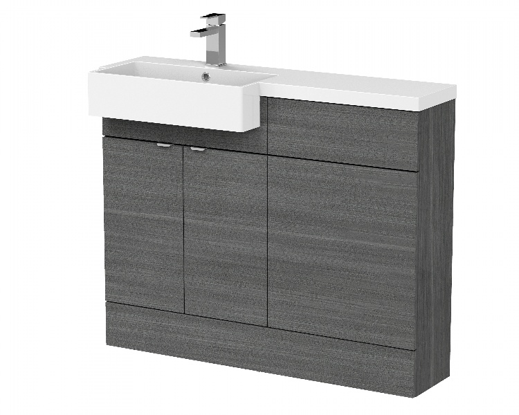 1100mm Combination Unit & Left Hand Semi Recessed Basin